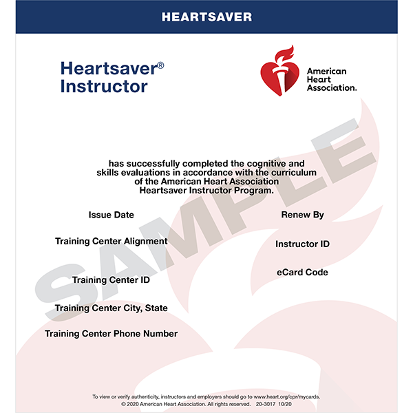 AHA Heartsaver Instructor eCard
