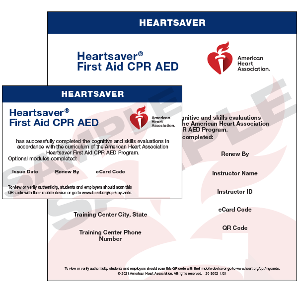 AHA Heartsaver® First Aid CPR AED eCard