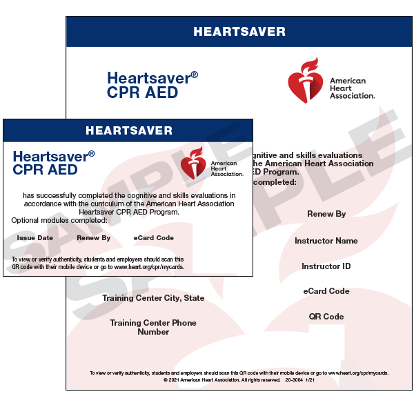 AHA Heartsaver® First Aid CPR AED eCard