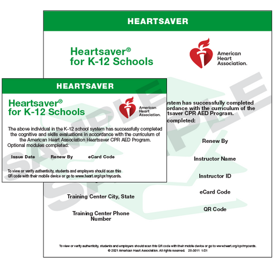 AHA Heartsaver K-12 eCard